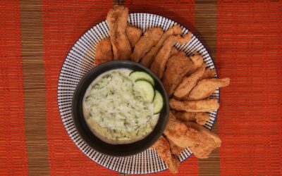 Fingers de pollo con tzaziki