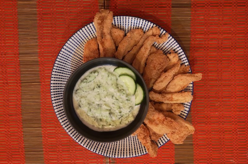 Fingers de pollo con tzaziki probiótico
